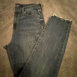 GAP High Rise Skinny Jeans with Frayed Hem